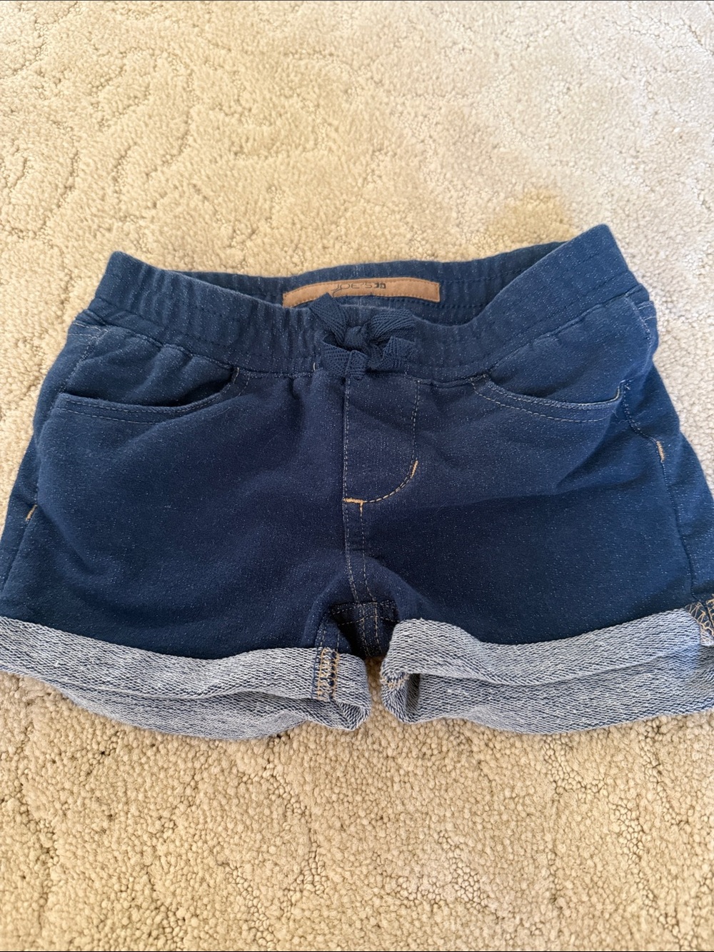 Joe's Jeans Dark Blue Cuffed Knit Denim Shorts